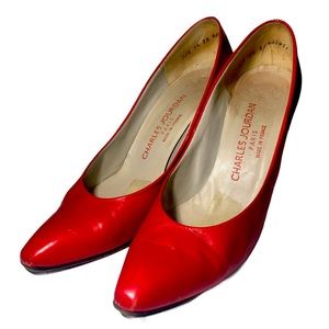 Charles Jourdan Paris Sz 7.5 Red High Heels
